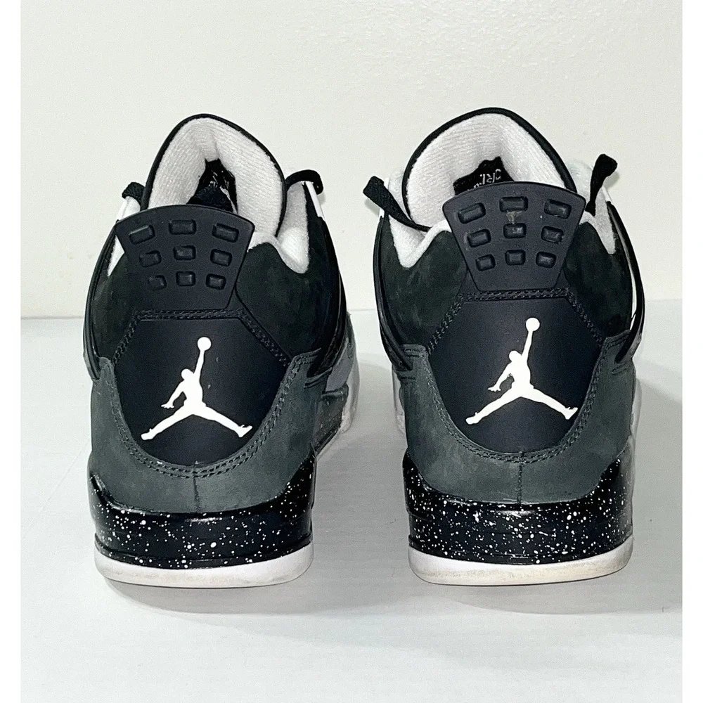 Air Jordan 4 Fear Sneakers Men's 10.5 Black Gray FQ8138-002 Retro Basketball